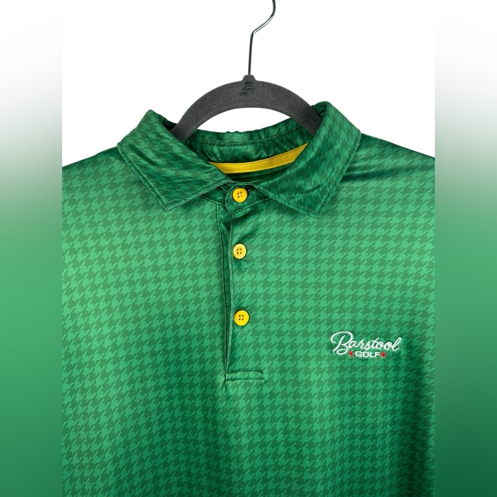Barstool Sports Golf Polo Shirt Green Performance‎ Polo Size Medium - Picture 5 of 9